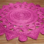 Pink Indian Handmade Jute Round Area Rug