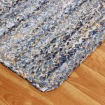 Hand Braided Blue Runner Cotton Jute Rug