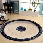 Cotton Jute Hand Braided Bordered Round Rug