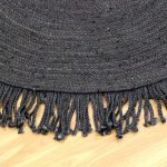 Black Jute Frienge Handmade Round Area Rug