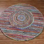 Multicolor Hand Braided Cotton Jute Round Area Rug