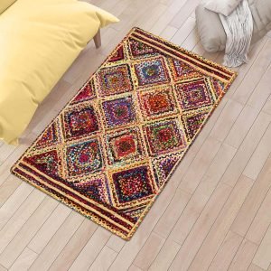 Multicolor Hand Braided Cotton Jute Outdoor Area Rugs