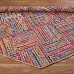 Hand Braided Multicolor Chindi Cotton Rug