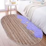 Purple Cotton Jute Oval Handmade Area Rugs