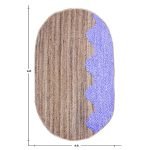 Purple Cotton Jute Oval Handmade Area Rugs