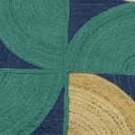 Hand Braided Modern Green Blue Area Jute Rugs