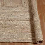 Indian Handmade Jute Beige Square Area Rug