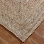 Indian Handmade Jute Beige Square Area Rug