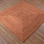 Indian Handmade Jute Brown Square Area Rug