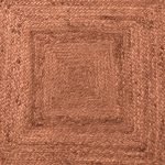 Indian Handmade Jute Brown Square Area Rug