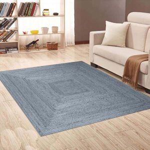 Grey Square Handmade Jute Outdoor Area Rug