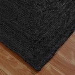 Black Square Handmade Jute Outdoor Area Rug