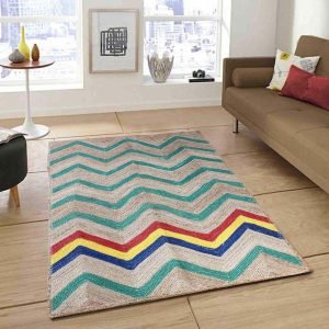 Jute Handmade Green Multicolor Area Rug