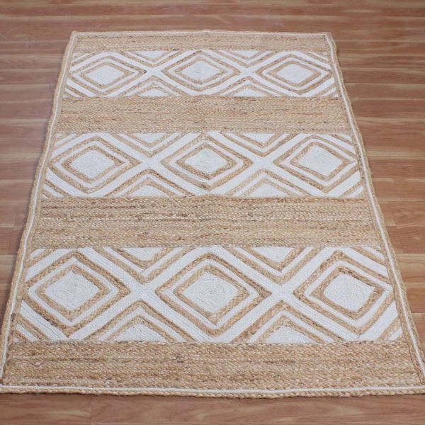 Jute Rug 100% Natural Jute Braided Style Runner Rug Rustic look