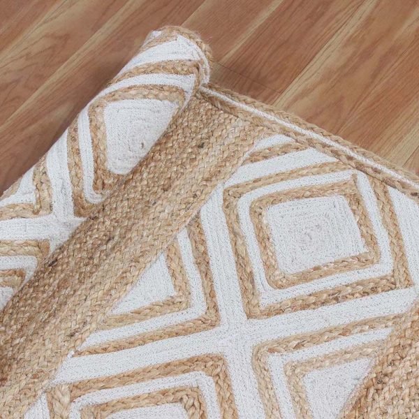 Jute Rug 100% Natural Jute Braided Style Runner Rug Rustic look