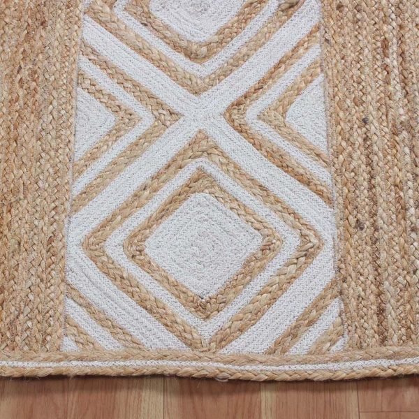 Jute Rug 100% Natural Jute Braided Style Runner Rug Rustic look