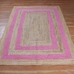 Jute Pink Beige Hand Braided Home decor Rug