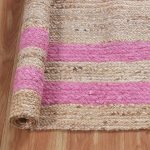 Jute Pink Beige Hand Braided Home decor Rug