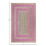 Jute Pink Beige Hand Braided Home decor Rug