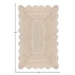 Hand Braided Beige Scalloped Indoor Area Rug