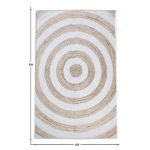 Hand Braided Striped White Beige Area Rug