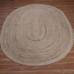 Jute Handmade Beige Oval Garden Area Rug