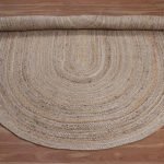 Jute Handmade Beige Oval Garden Area Rug