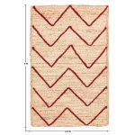 Beige Red Handmade Beige Jute Flat Area Rug