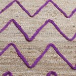 Beige Purple Handmade Beige Jute Area Rug