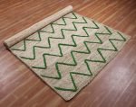 Hand Braided Beige Green Jute Area Rug