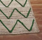 Hand Braided Beige Green Jute Area Rug