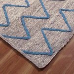 Handmade Beige Blue Jute Area Rug Carpet