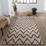 Handmade Beige Black Jute Bedroom Area Rug