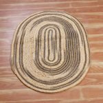 Hand Braided Beige Brown Oval Area Rug