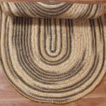 Hand Braided Beige Brown Oval Area Rug