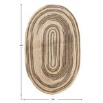 Hand Braided Beige Brown Oval Area Rug