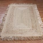 Hand Braided Beige Jute Living Area Rug