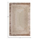 Hand Braided Beige Jute Living Area Rug