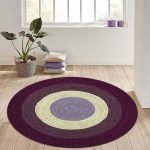 Indian Hand Braided Jute Purple White Rug