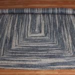 Indian Hand Braided Blue Geometric Jute Area Rug