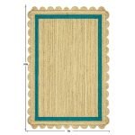 Scalloped Jute Teal Green Hand Braided Rug