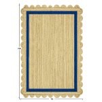 Scalloped Jute Beige Blue Hand Braided Rug