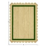 Handmade Scalloped Green Beige Jute Area Rug