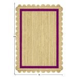 Handmade Scalloped Purple Beige Jute Area Rug