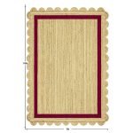 Hand Braided Scalloped Beige Maroon Jute Rug