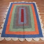 Hand Braided Scalloped Multicolor Garden Jute Rug