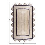 Hand Braided Jute Black Beige Geometric Rug