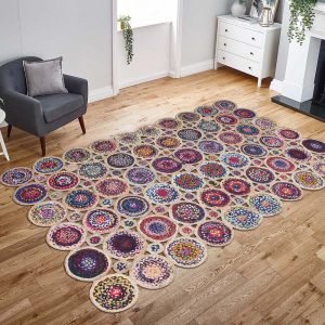 Multicolor Hand Braided Cotton Jute Area Rug