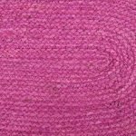 Pink Scalloped Jute Runner Solid Area Rug