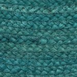 Solid Large Turquoise Scalloped Jute Hall Area Rug